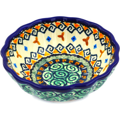 Polish Pottery Scalloped Bowl Small Albuquerque UNIKAT