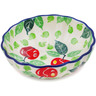 Polish Pottery Scalloped Fluted Bowl 5&quot; Apple Picking