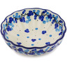 Polish Pottery Scalloped Fluted Bowl 5&quot; Berry Much Blue