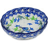 Polish Pottery Scalloped Fluted Bowl 5&quot; Birdy Babies