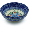 Polish Pottery Scalloped Fluted Bowl 5&quot; Blue Butterfly Brigade UNIKAT
