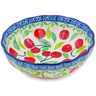 Polish Pottery Scalloped Fluted Bowl 5&quot; Cherry Sweet