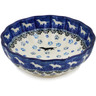 Polish Pottery Scalloped Fluted Bowl 5&quot; Dancing Dachshunds
