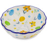 Polish Pottery Scalloped Fluted Bowl 5" Egg Hunt
