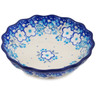 Polish Pottery Scalloped Fluted Bowl 5&quot; Floral Animation UNIKAT