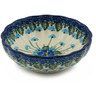 Polish Pottery Scalloped Fluted Bowl 5&quot; Forget Me Not UNIKAT