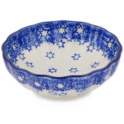 Polish Pottery Scalloped Fluted Bowl 5&quot;