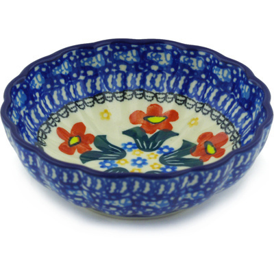 Polish Pottery Scalloped Fluted Bowl 5"