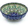Polish Pottery Scalloped Fluted Bowl 5&quot; Heart Vines UNIKAT