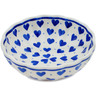 Polish Pottery Scalloped Fluted Bowl 5&quot; Hearts Delight