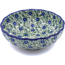 Polish Pottery Scalloped Fluted Bowl 5&quot; Lobelia Vines