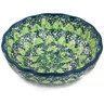 Polish Pottery Scalloped Fluted Bowl 5&quot; Lush Meadow
