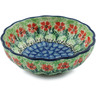 Polish Pottery Scalloped Fluted Bowl 5&quot; Maraschino
