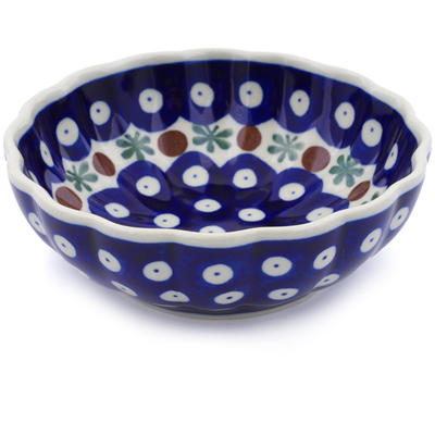 Polish Pottery Scalloped Fluted Bowl 5&quot; Mosquito