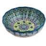 Polish Pottery Scalloped Fluted Bowl 5&quot; Olive Aztek