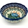 Polish Pottery Scalloped Fluted Bowl 5&quot; Pensamiento UNIKAT