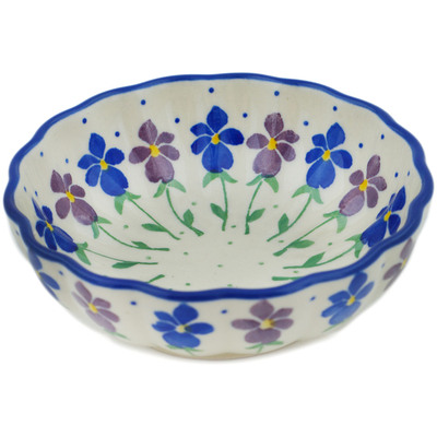 Polish Pottery Scalloped Fluted Bowl 5&quot; Petrichor