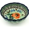 Polish Pottery Scalloped Fluted Bowl 5&quot; Playful Poppy UNIKAT