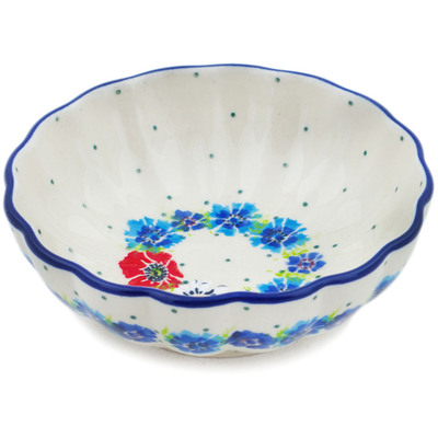 Polish Pottery Scalloped Fluted Bowl 5&quot; Polish Country