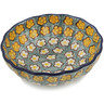Polish Pottery Scalloped Fluted Bowl 5&quot; Popcorn Daisies UNIKAT