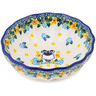 Polish Pottery Scalloped Fluted Bowl 5&quot; Sheep In The Meadow