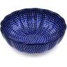 Polish Pottery Scalloped Fluted Bowl 5&quot; Starry Night UNIKAT