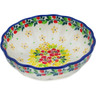Polish Pottery Scalloped Fluted Bowl 5&quot; Summer Blossoms
