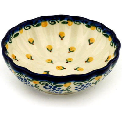 Polish Pottery Scalloped Fluted Bowl 5&quot; Tuscan Dreams