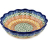 Polish Pottery Scalloped Fluted Bowl 7&quot; Grecian Sea