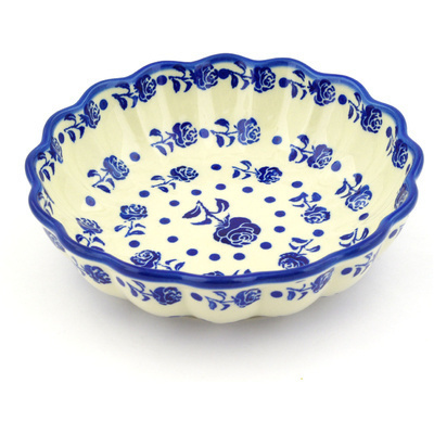 Polish Pottery Scalloped Fluted Bowl 7"