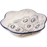 Polish Pottery Scalloped Fluted Bowl 8&quot; Blooming Cactus UNIKAT