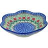 Polish Pottery Scalloped Fluted Bowl 8&quot; Maraschino