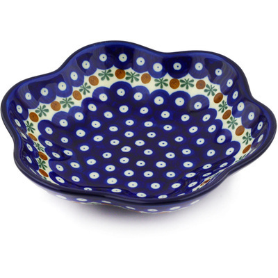 Polish Pottery Scalloped Fluted Bowl 8&quot; Mosquito