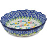 Polish Pottery Scalloped Fluted Bowl 8&quot; Sweet Little Village UNIKAT