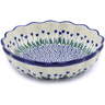 Polish Pottery Scalloped Fluted Bowl 8&quot; Water Tulip