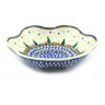 Polish Pottery Scalloped Fluted Bowl 8&quot; Winter Evergreen