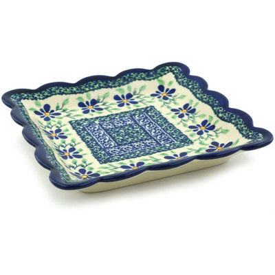 Polish Pottery Scalloped Platter 6&quot; Sweet Violet