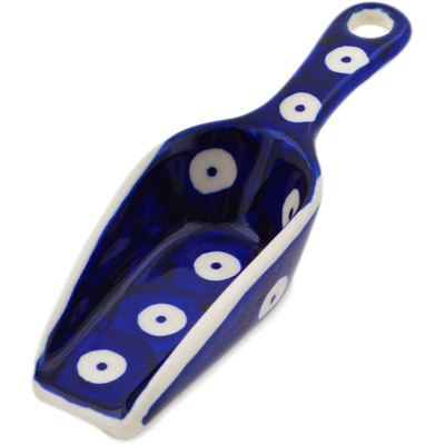 Polish Pottery Scoop 4&quot; Peacock Eyes