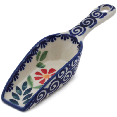 Polish Pottery Scoop 4&quot; Wave Of Flowers