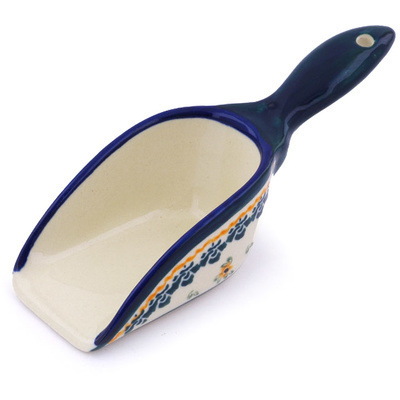 Polish Pottery Scoop 5&quot; Butterfly Meadow UNIKAT