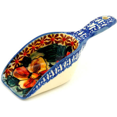 Polish Pottery Scoop 5&quot; Colorful Bouquet UNIKAT