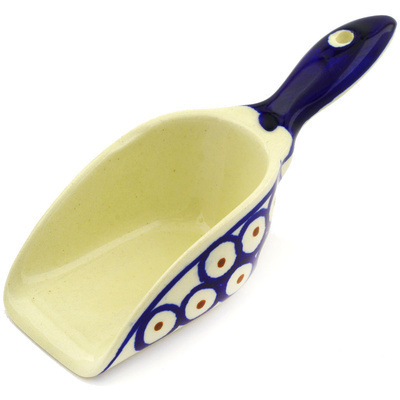 Polish Pottery Scoop 5&quot; Red Eyed Peacock