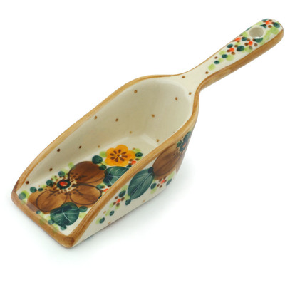 Polish Pottery Scoop 6&quot; Crown Of Brown UNIKAT