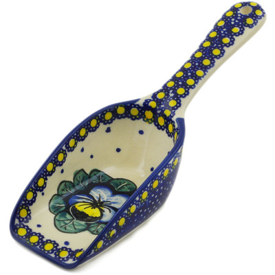 Polish Pottery Scoop 7&quot; Flower In The Grass UNIKAT