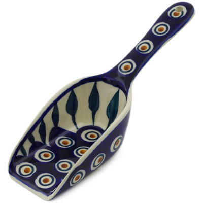 Polish Pottery Scoop 7&quot; Peacock