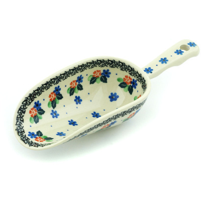 Polish Pottery Scoop 9&quot; A Touch Of Spring