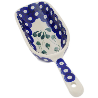 Polish Pottery Scoop 9&quot; Bleeding Heart Peacock
