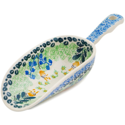 Polish Pottery Scoop 9&quot; Bluebells And Irises UNIKAT