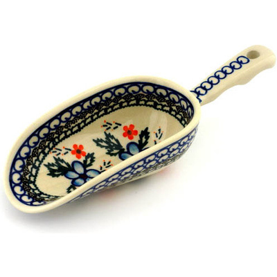 Polish Pottery Scoop 9&quot; Cobblestone Garden