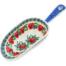 Polish Pottery Scoop 9&quot; Red Pansy